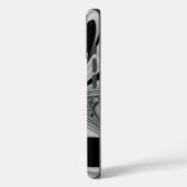 抽象芸術白黒と緑のフラクタルアート Case-Mate iPhoneケース (裏面 / 左)