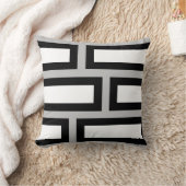 抽象芸術白黒のジオメトリ図形のグレー クッション (ブランケット)