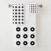 抽象芸術白黒の円 バスタオルセット (インサイチュ)