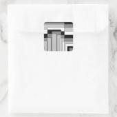 抽象芸術白黒の四角形 スクエアシール (バッグ)