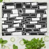 抽象芸術白黒の幾何タイル キッチンタオル (折り畳み)