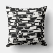 抽象芸術白黒の幾何タイル クッション (裏面)