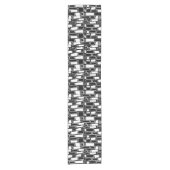 抽象芸術白黒の幾何タイル ショートテーブルランナー (正面)