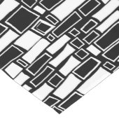 抽象芸術白黒の幾何タイル ショートテーブルランナー (コーナー)