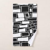 抽象芸術白黒の幾何タイル バスタオルセット (ハンドタオル)