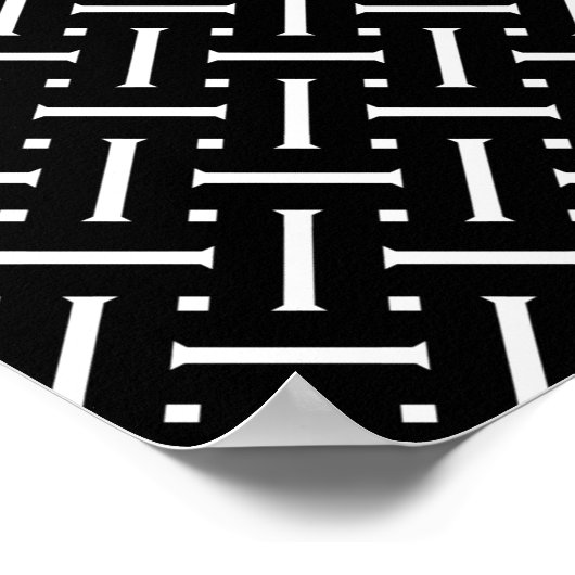 抽象芸術白黒の幾何学的パターン ポスター (角)