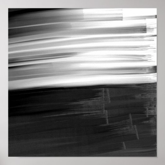 抽象芸術白黒の水彩画 ポスター (正面)