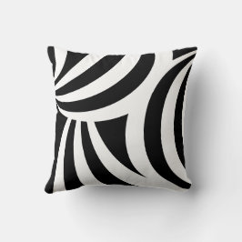抽象芸術白黒の波線装飾用クッション クッション