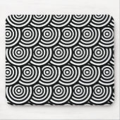 抽象芸術白黒の波線 マウスパッド (正面)