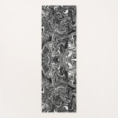 抽象芸術白黒の液体大理石パターン ヨガマット (正面)