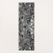 抽象芸術白黒の液体大理石パターン ヨガマット (裏面)