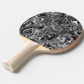 抽象芸術白黒の液体大理石パターン 卓球ラケット (正面アングル)