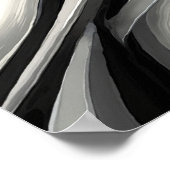 抽象芸術白黒の渦巻 ポスター (角)