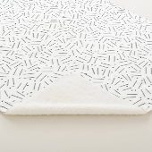 抽象芸術白黒の線とドットのパターン シェルパブランケット (3/4)