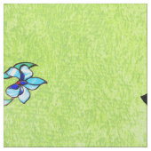 抽象芸術白黒の花を緑に輝かす ファブリック (見本)