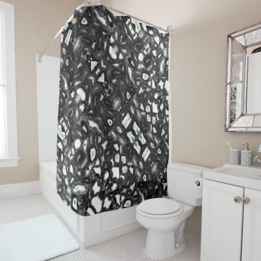 抽象芸術白黒は発生 シャワーカーテン (インサイチュ)