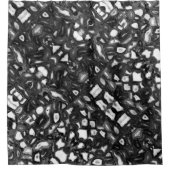 抽象芸術白黒は発生 シャワーカーテン (正面)