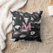 抽象芸術白黒はgeode monogramスクリプトを生成 クッション (ブランケット)