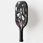 抽象芸術白黒はgeode monogramスクリプトを生成 ピックルボールラケット (左)