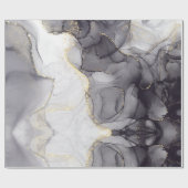抽象芸術白黒アゲート大理石スワール ラッピングペーパー (フラット)