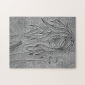 抽象芸術白黒アートのポーズ付けレトロ ジグソーパズル (横)