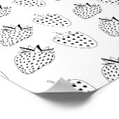 抽象芸術白黒イチゴ ポスター (角)