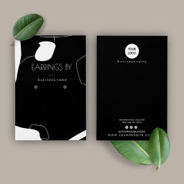 抽象芸術白黒イヤリングディスプレイカードデザイン