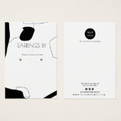 抽象芸術白黒イヤリングディスプレイカードデザイン (正面&裏面)