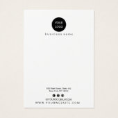 抽象芸術白黒イヤリングディスプレイカードデザイン (裏面)