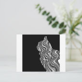 抽象芸術白黒キャットスワールモノルーム ポストカード (スタンド正面)