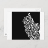 抽象芸術白黒キャットスワールモノルーム ポストカード (正面/裏面)