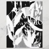 抽象芸術白黒グレースクラップブック紙 (裏面)