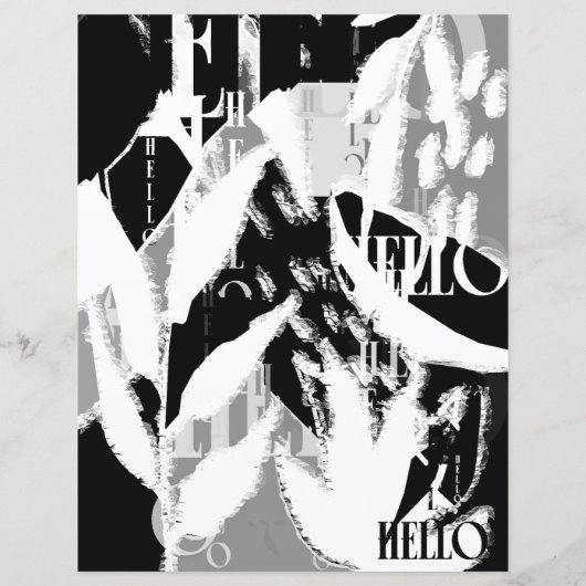 抽象芸術白黒グレースクラップブック紙 (裏面)