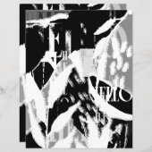 抽象芸術白黒グレースクラップブック紙 (正面/裏面)