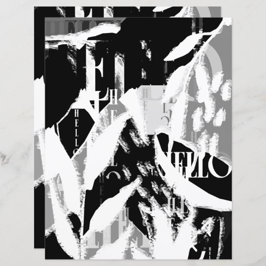 抽象芸術白黒グレースクラップブック紙 (正面/裏面)