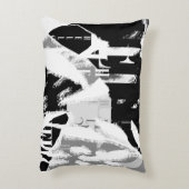 抽象芸術白黒グレー アクセントクッション (裏面(縦))