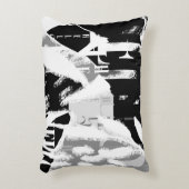 抽象芸術白黒グレー アクセントクッション (正面(垂直))