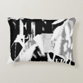 抽象芸術白黒グレー アクセントクッション (裏面)