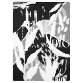 抽象芸術白黒グレー クリップボード (裏面)