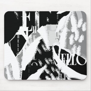 抽象芸術白黒グレー マウスパッド