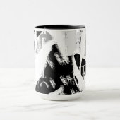 抽象芸術白黒グレー マグカップ (中央)