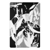 抽象芸術白黒グレー ミニクリップボード (裏面)