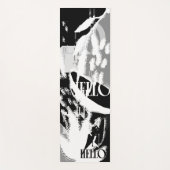 抽象芸術白黒グレー ヨガマット (正面)