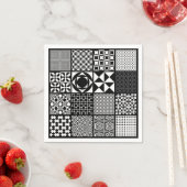 抽象芸術白黒スクウェア紙ナプキンス スタンダードカクテルナプキン (インサイチュ)