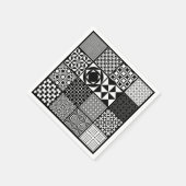 抽象芸術白黒スクウェア紙ナプキンス スタンダードカクテルナプキン (角)