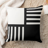 抽象芸術白黒ストライプの装飾用クッション クッション (ブランケット)