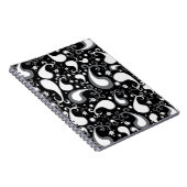 抽象芸術白黒チューリップペイズリーフローラ ノートブック (右側)