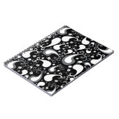 抽象芸術白黒チューリップペイズリーフローラ ノートブック (左側)