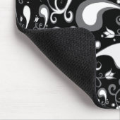 抽象芸術白黒チューリップペイズリーフローラ マウスパッド (コーナー)