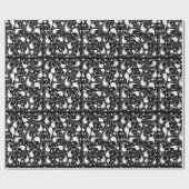 抽象芸術白黒チューリップペイズリーフローラ ラッピングペーパー (フラット)